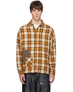 we11done Repaired Checked Shirt - Metallic