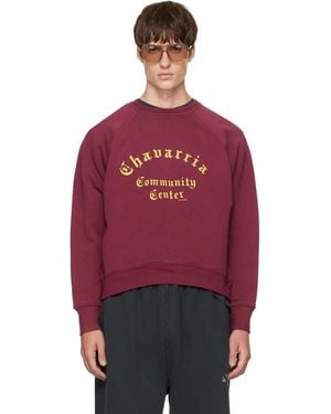 Willy Chavarria Burgundy 'Community Center' Ls Buffalo Sweatshirt - Red