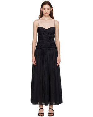 Matteau Gathered Midi Dress - Black