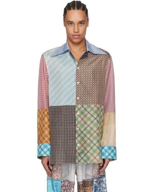 Marine Serre Regenerated Silk Scarves Lapel Collar Shirt - Multicolour