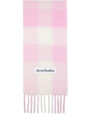 Acne Studios Mohair Checked Scarf - Pink