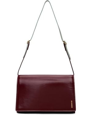 Jil Sander Burgundy File Small Bag - Red