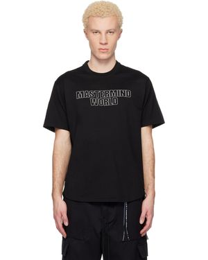 MASTERMIND WORLD T-Shirt À Manches Courtes Noir En Jersey Et En Canevas À Logo