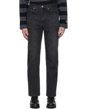 Uniform Bridge 5P Straight Jeans - Black