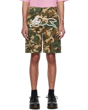 ICECREAM Khaki Running Dog Woodland Camo Cargo Shorts - Green