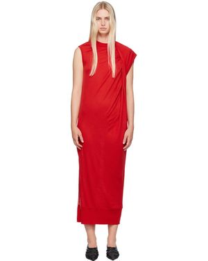 Stella McCartney レッド ドレープ マキシワンピース