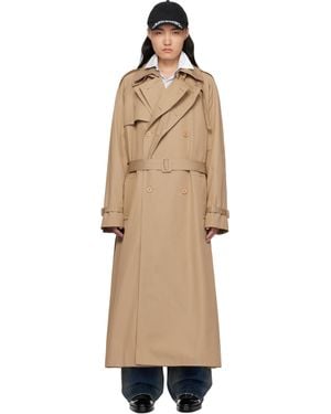 Vetements ベージュ Runway ダブル トレンチコート - ブラック