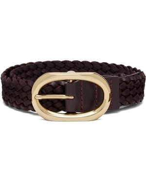 Anine Bing Signature Link Braided Belt - Black