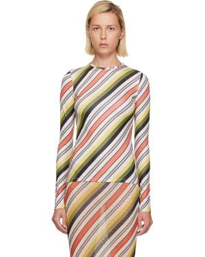 Jean Paul Gaultier Jersey Lycra Printed Retro Stripe T-Shirt - Multicolour