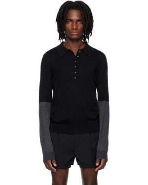 Entire studios Split Sleeve Polo - Black