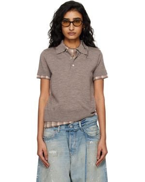Acne Studios Layered Wool Knit Polo - Black