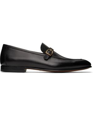 Tom Ford Burnished Leather Martin Loafers - Black