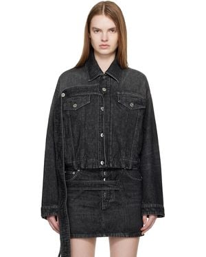 Jean Paul Gaultier Oversized Strap Denim Jacket - Black