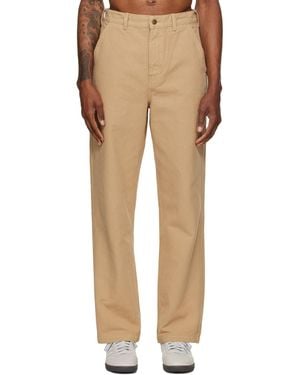 Merz B. Schwanen Cotton Canvas Straight Leg Trousers - Natural