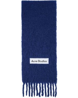 Acne Studios Wool Fringe Scarf - Blue