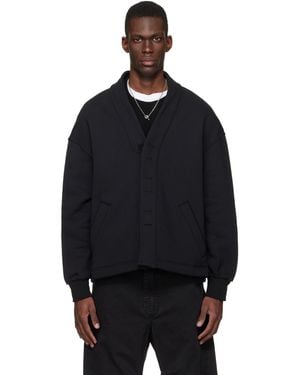 Mordecai Blouson À Manches Kimono Noir En Molleton - Bleu