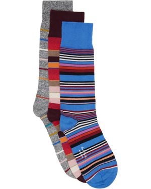 Paul Smith Three-Pack Stripe Socks - Blue