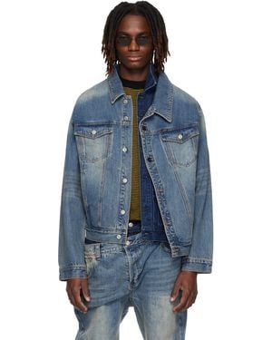 ANDERSSON BELL Asymmetric Layered Denim Jacket - Blue