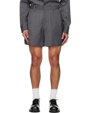 we11done Wool Tucked Shorts - Black