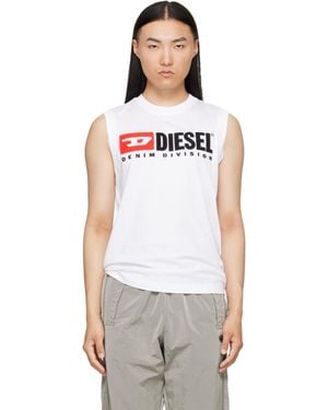 DIESEL Chest Logo Print Tank Top - White