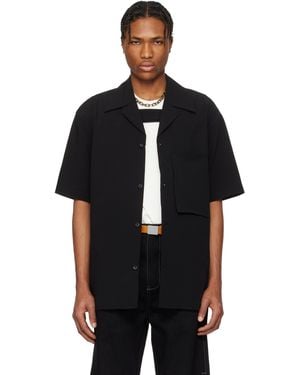 NULLUS Dry Button Strap Short Sleeve Shirt - Black