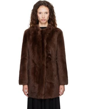 TOTEME Short Silky Shearling Coat - Brown