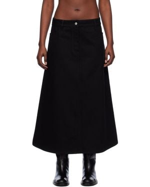 Studio Nicholson A-Line Denim Maxi Skirt - Black