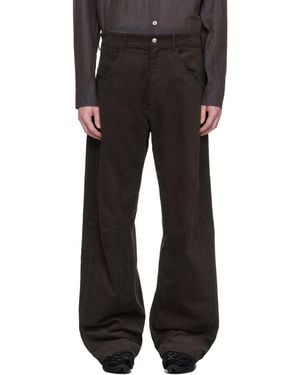 Omar Afridi Knee Darted Flare Micro Cord Trousers - Black
