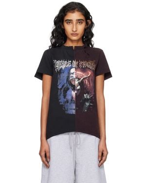 Vetements Burgundy Cradle Of Filth Cut-Up Fitted T-Shirt - Black