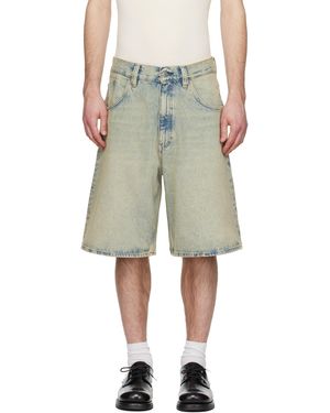 sunflower Super Wide Denim Shorts - Green