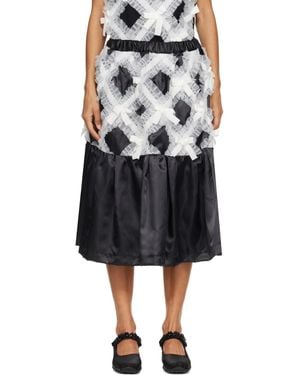 Comme des Garçons Gather Tape Decoration Midi Skirt - Black