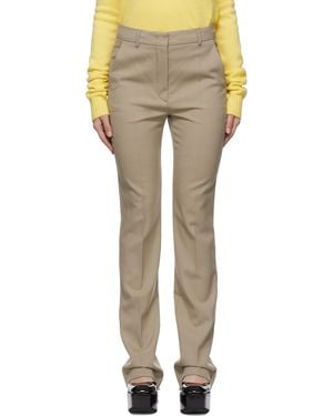 Sportmax Tan Pure Wool Simone Trousers - Multicolour