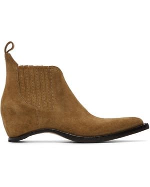 Maison Margiela Tan Heel-Less Western Chelsea Boots - Brown