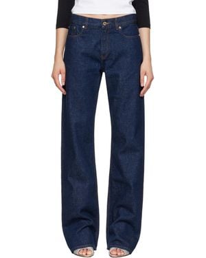 CASABLANCA Selvedge Embroidered Laurel Jeans - Blue