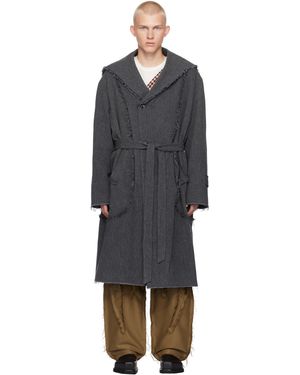 Strongthe Manteau Gris À Sangles - Noir