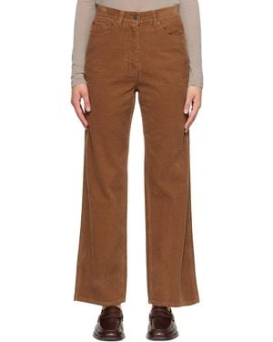 NOTHING WRITTEN Tan Cocoon Corduroy Trousers - Brown