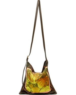Dries Van Noten Medium Scarf Print Shoulder Bag - Metallic