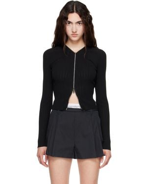 Alexander Wang V-Neck Pointelle Cardigan - Black
