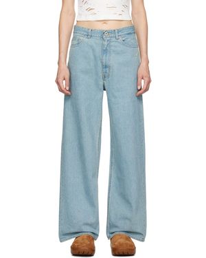 A Bathing Ape Jean ample bleu à étoiles emblématiques brodées