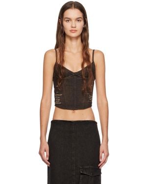 Miaou Kiko Denim Tank Top - Black