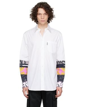 Versace ホワイト ラ グレカ シャツ