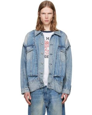 R13 Roxy Moto Denim Jacket - Blue