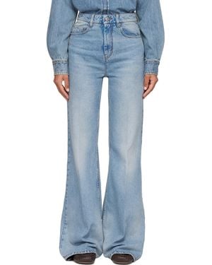 Ami Paris Jean Évasé Bleu En Coton