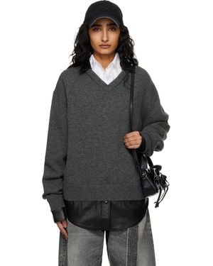 Acne Studios Layered Wool Knit Sweater - Black