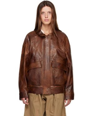 R2W Billy Lambskin Leather Jacket - Brown