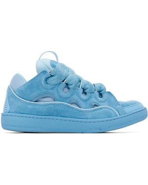 Lanvin Curb Monochrome Suede Sneakers - Blue