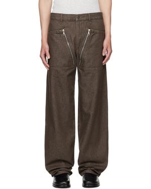 Dries Van Noten ブラウン パネル ジーンズ