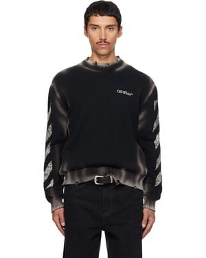 Off-White c/o Virgil Abloh Diagonal Arrow Corrosion Knit Crewneck Jumper - Black