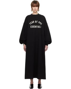 Fear Of God Fleece Crewneck Midi Dress - Black