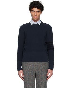 Thom Browne Cotton Cardigan Stitch 4-Bar Sweater - Black